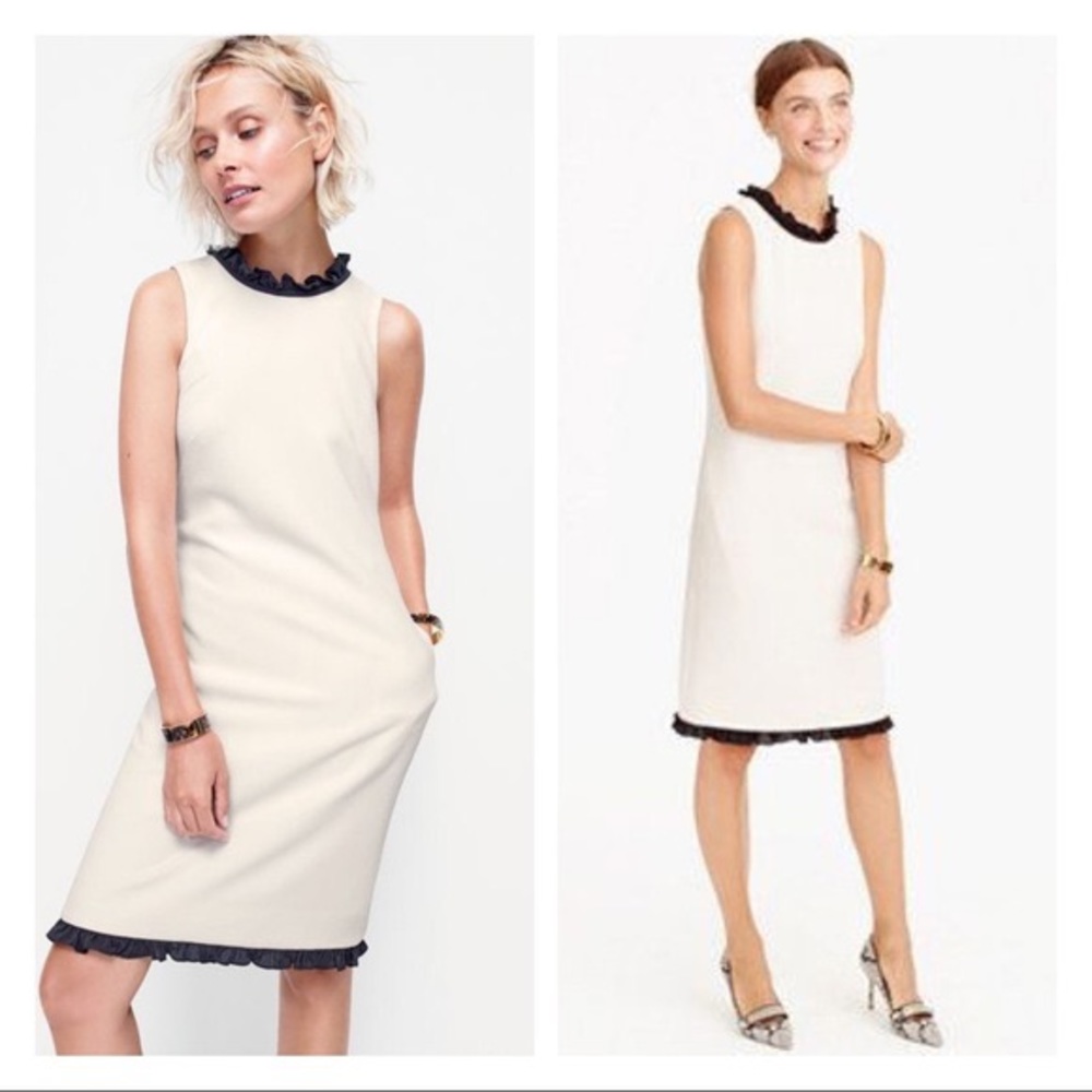 J. Crew Ruffle Trim Shift Dress Size 8 F9888